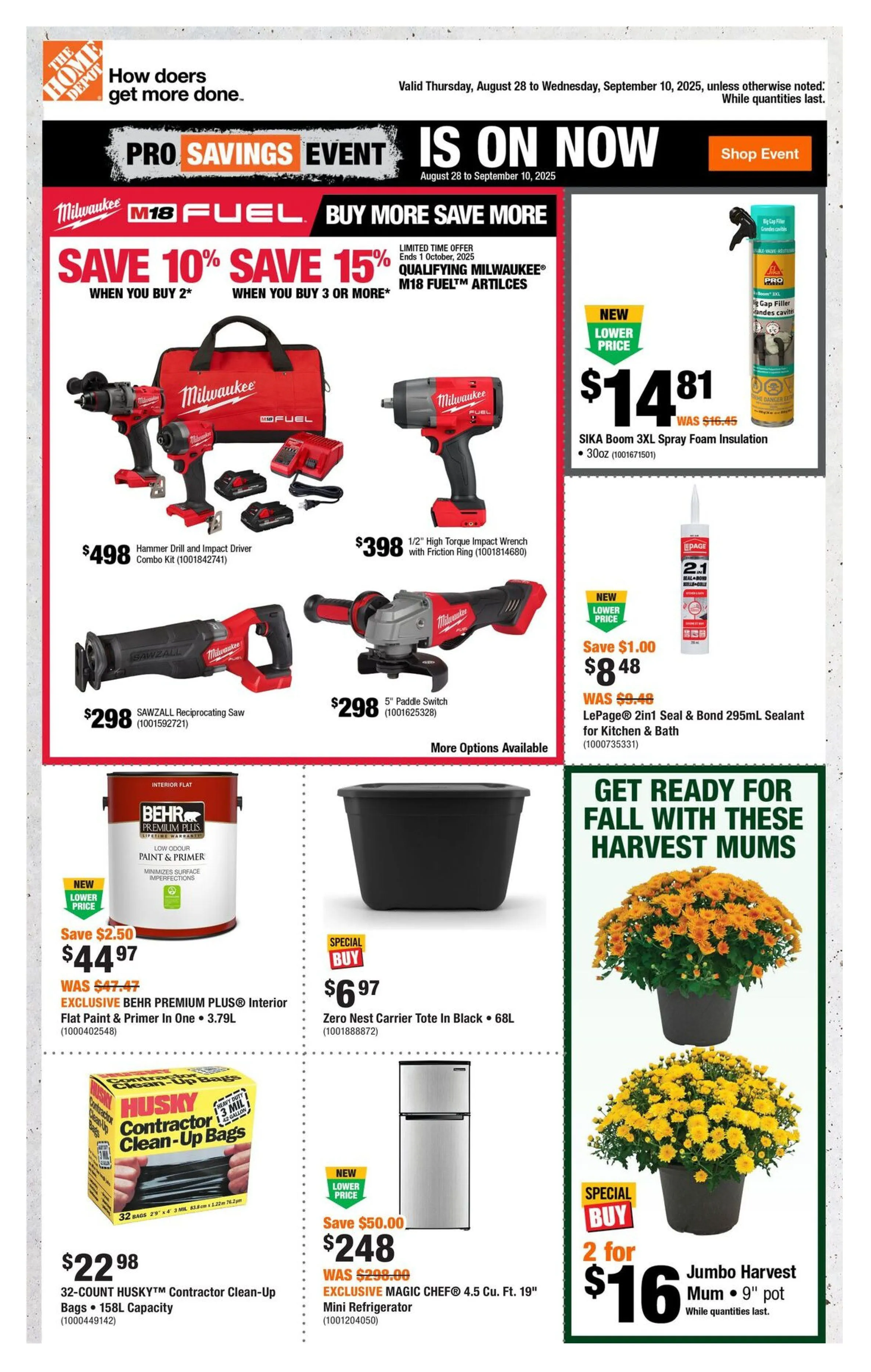 The Home Depot Sales from August 28 to September 10 2025 - flyer page 1