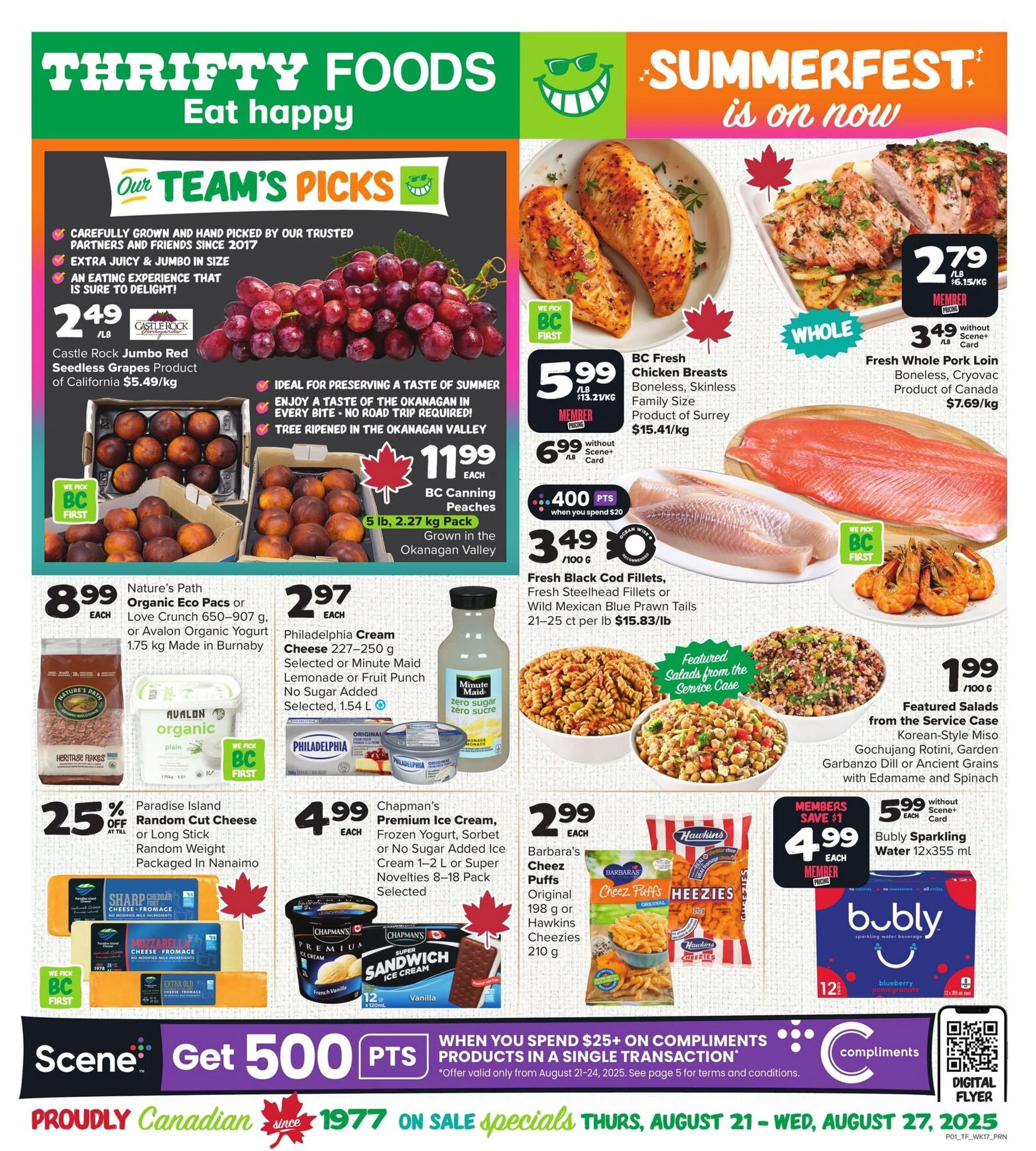Thrifty Foods Sales from August 21 to August 27 2025 - flyer page 1