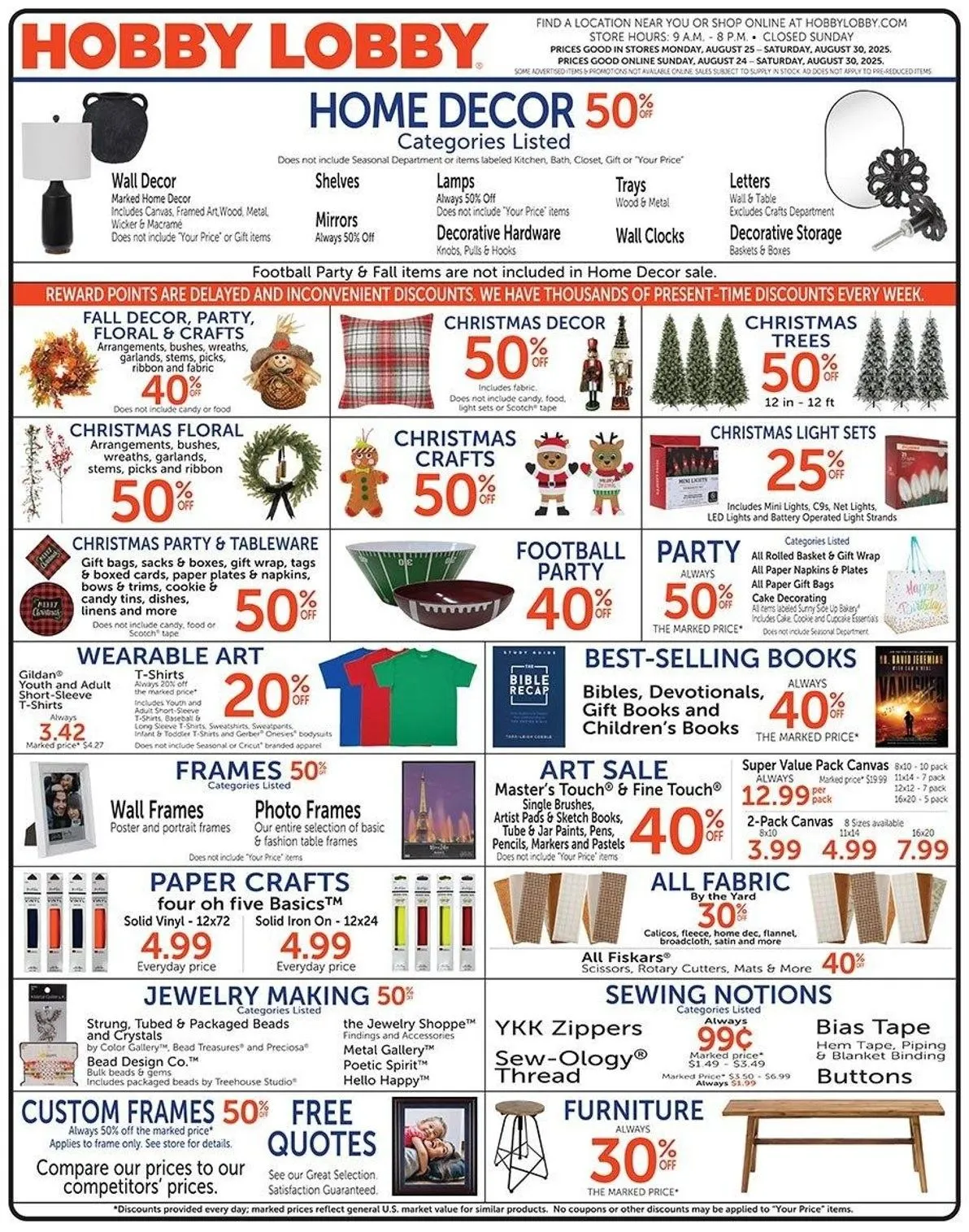 Hobby Lobby Sales - August 25 August 30 2025