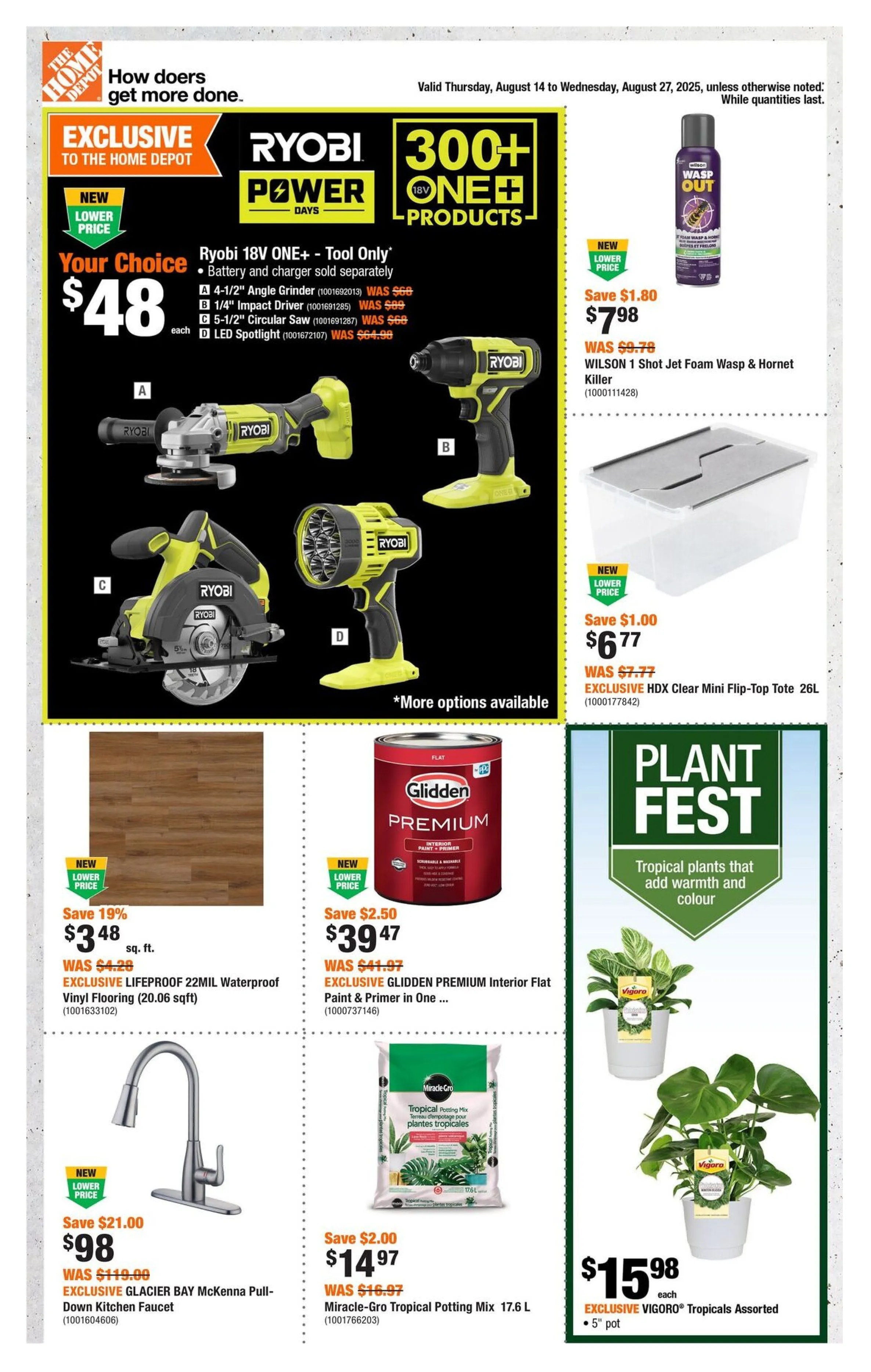 The Home Depot Sales from August 14 to August 27 2025 - flyer page 1