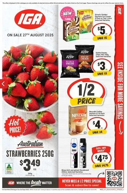  IGA - Weekly brochures - Catalogue valid from 27 August to 2 September 2025 - page 1