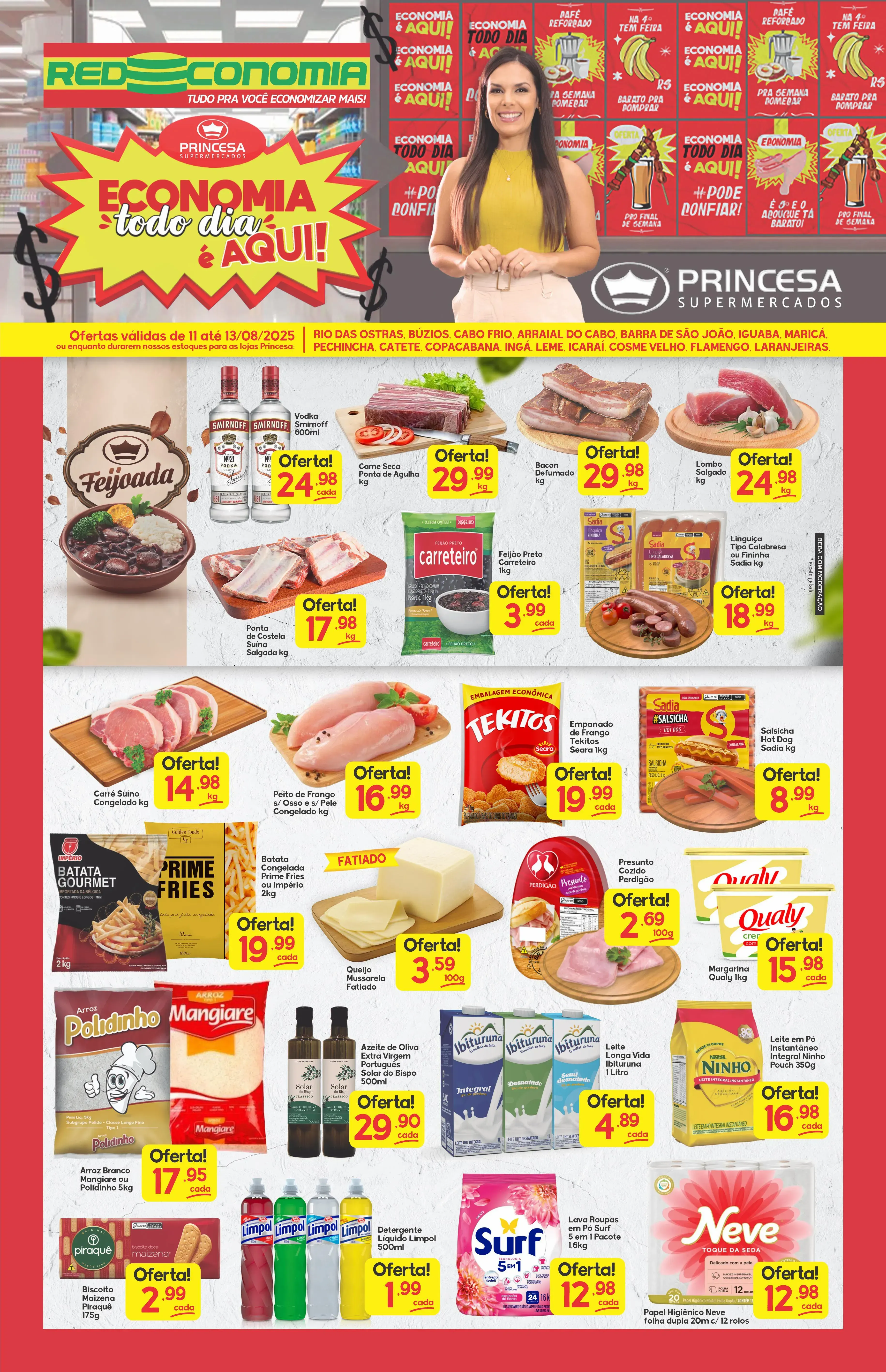 Encarte de  Folhetos Supermercados Princesa 11 de agosto até 13 de agosto 2025 - Pagina 