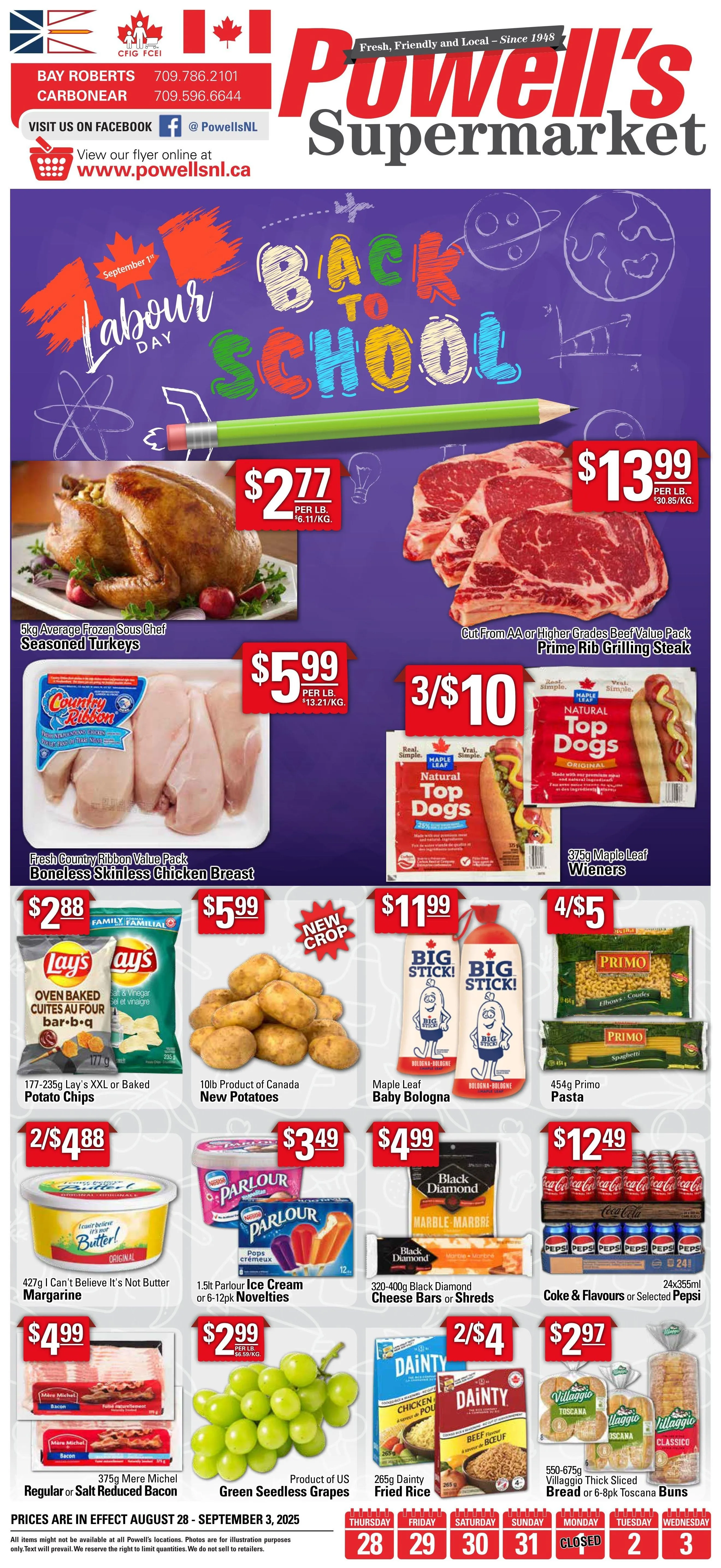 Powell's Supermarket Sales from August 28 to September 3 2025 - flyer page 1