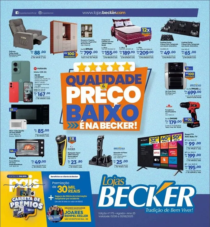 Encarte de Folhetos Lojas Becker 1 de agosto até 31 de agosto 2025 - Pagina 