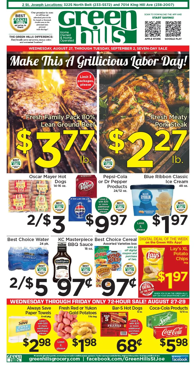 Weekly ad Green Hills Grocery Sales from August 27 to September 2 2025 - Page 1