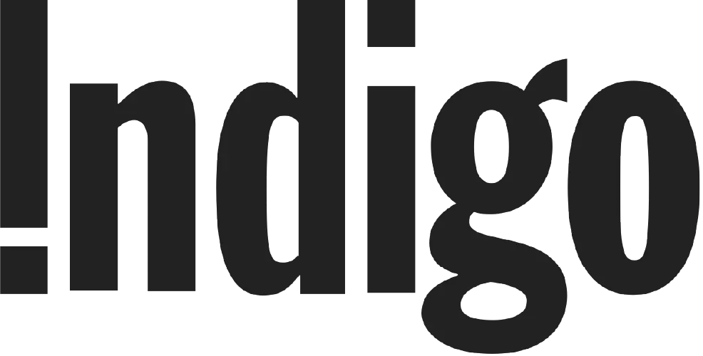Indigo logo of current flyer