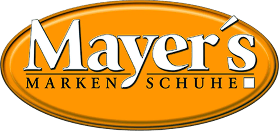 Mayer's Markenschuhe logo die aktuell Flugblatt