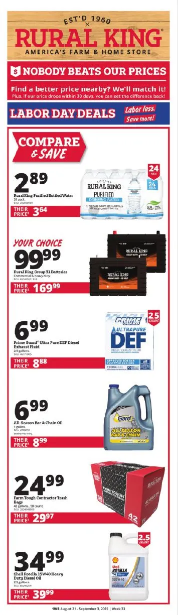 Rural King Sales - August 21 September 3 2025