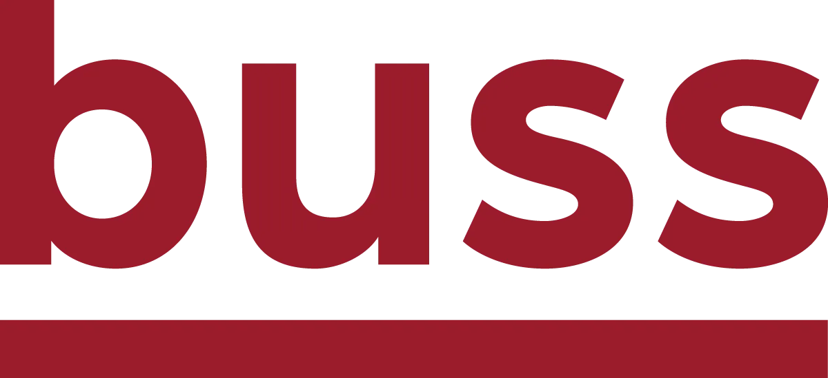 Buss logo die aktuell Flugblatt