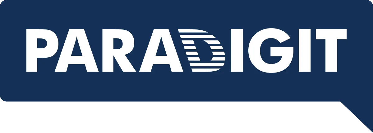 Paradigit logo in de folder van deze week