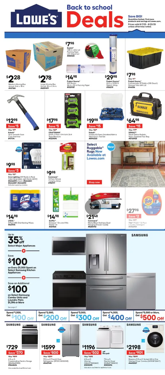 Lowe's Sales - August 6 August 20 2025