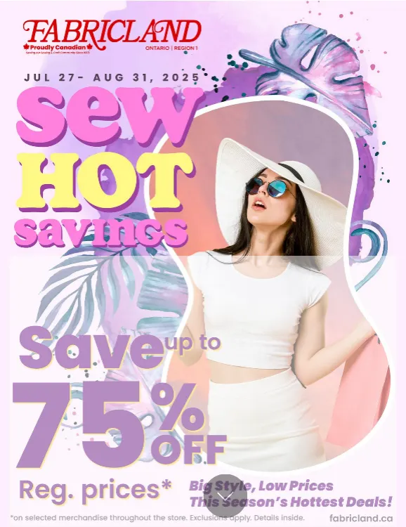 Fabricland Sales from July 27 to August 31 2025 - flyer page 