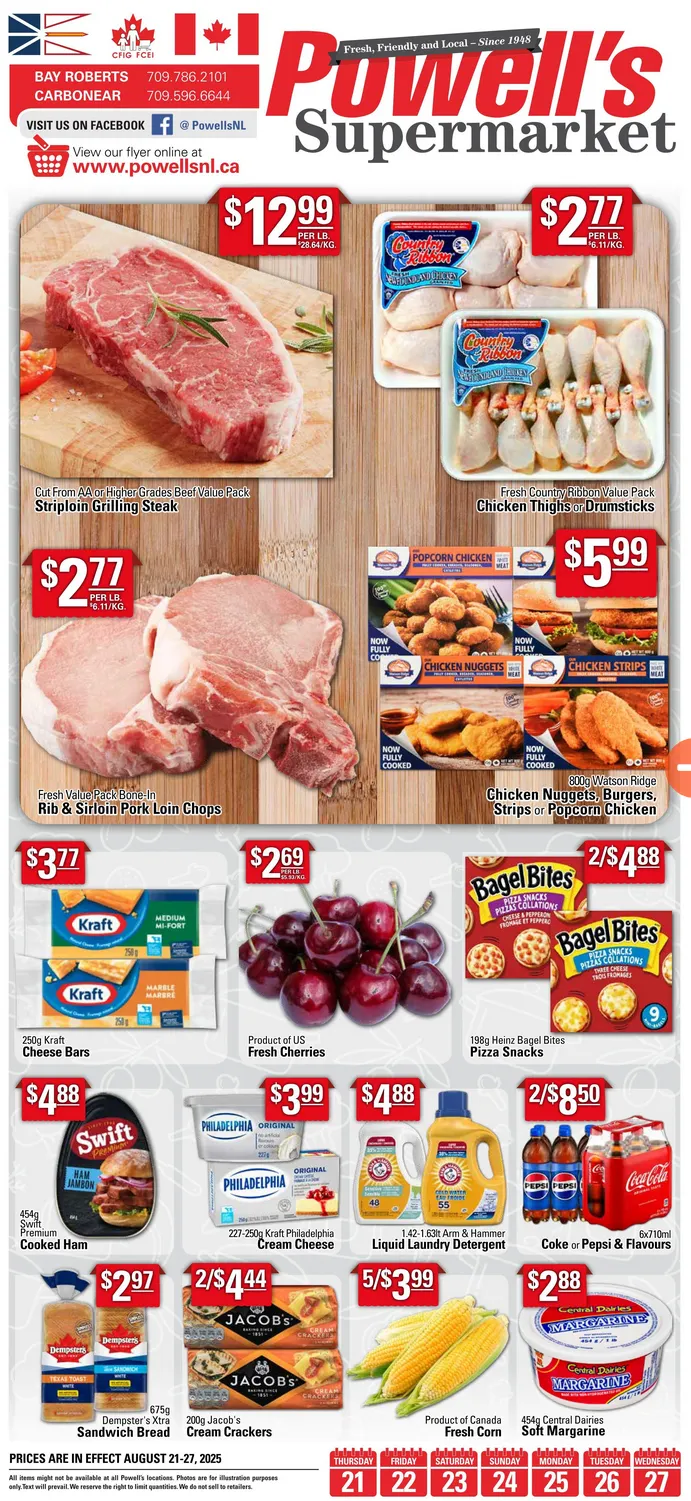 Powell's Supermarket Sales from August 21 to August 27 2025 - flyer page 1