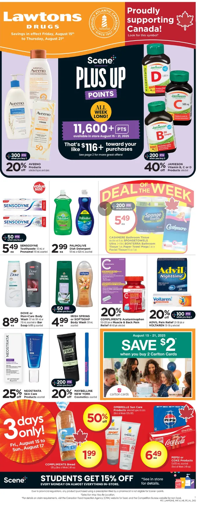 Lawtons Drugs Sales from August 15 to August 22 2025 - flyer page 1