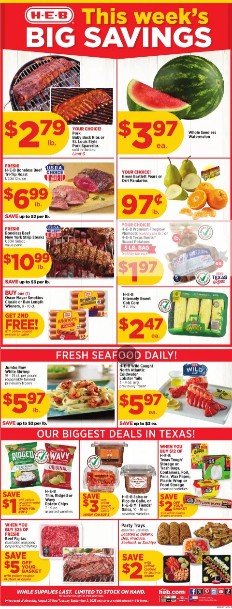 Weekly ad H-E-B Sales from August 27 to September 2 2025 - Page 1