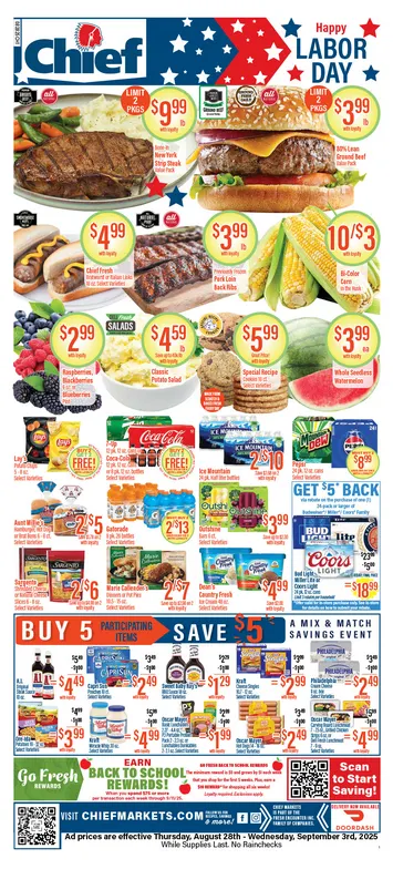 Weekly ad Chief Supermarket Sales from August 28 to September 3 2025 - Page 1