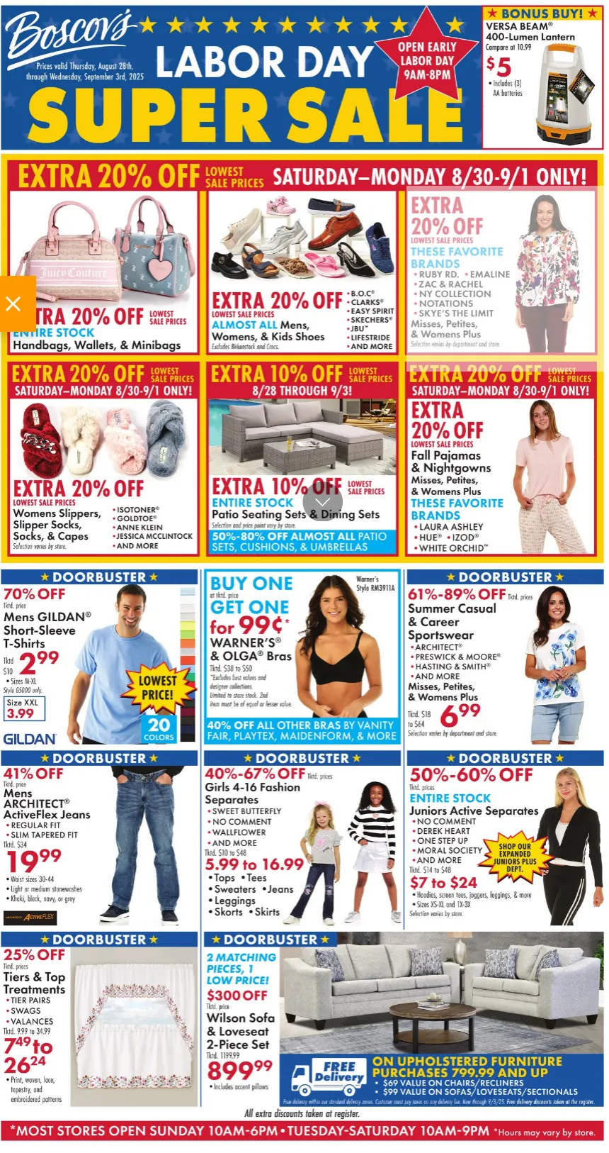 Weekly ad Boscov's Sales from August 28 to September 3 2025 - Page 1