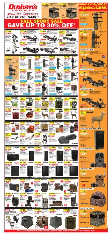 Weekly ad Dunham's Sports Sales from August 30 to September 4 2025 - Page 1