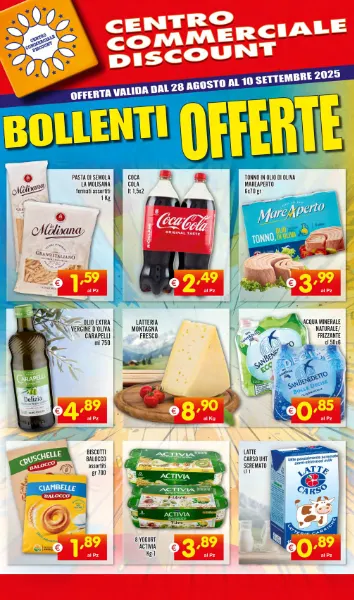  Volantini Centro Commerciale Discount da 28 agosto a 10 settembre di 2025 - Pagina del volantino 1