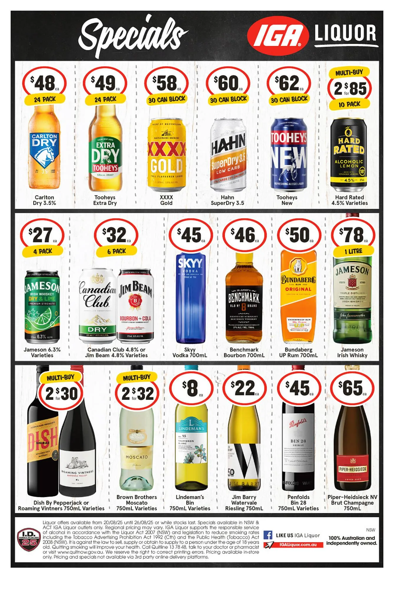 IGA Liquor catalogue - Catalogue valid from 20 August to 26 August 2025 - page 1