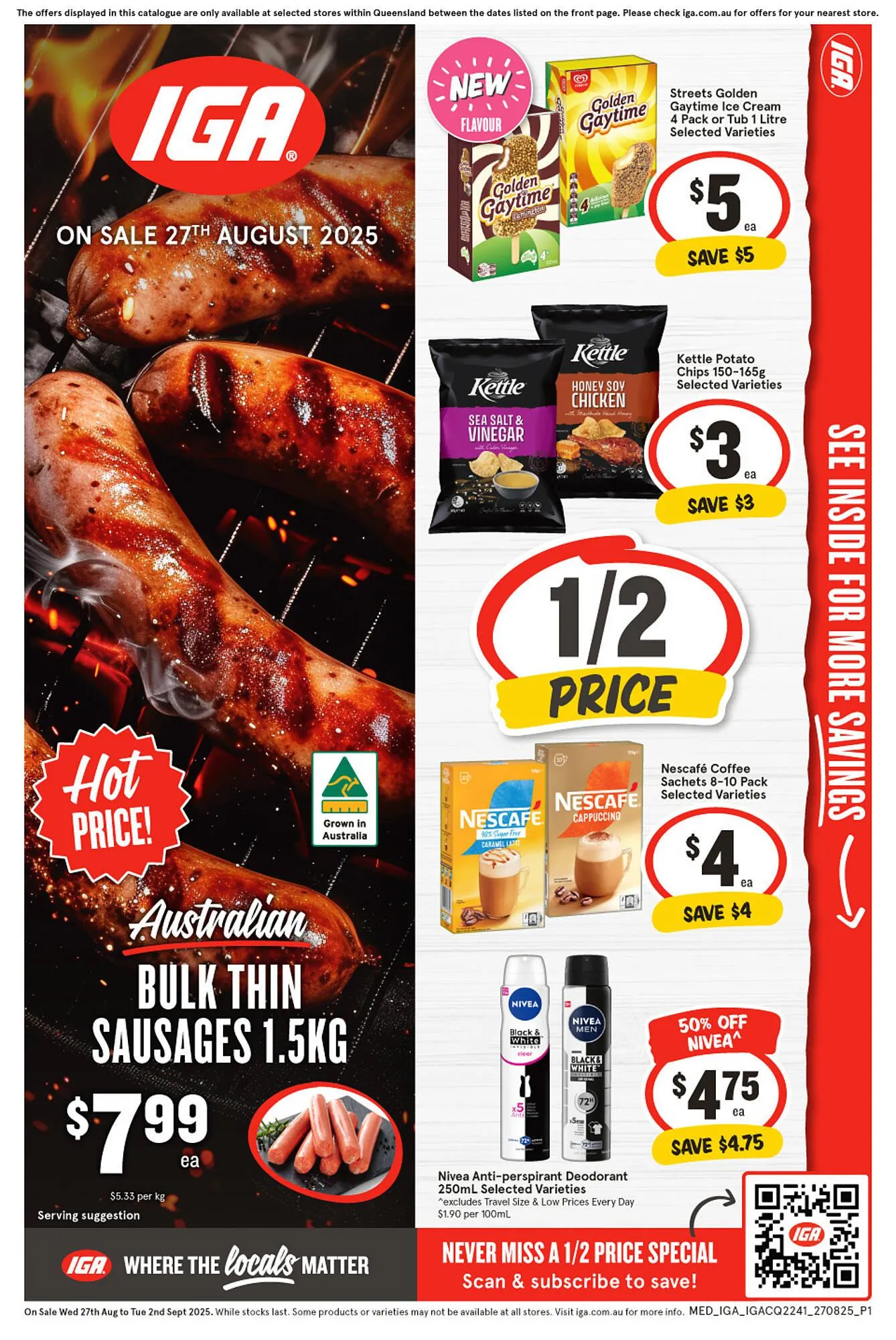 IGA catalogue - Catalogue valid from 27 August to 2 September 2025 - page 1