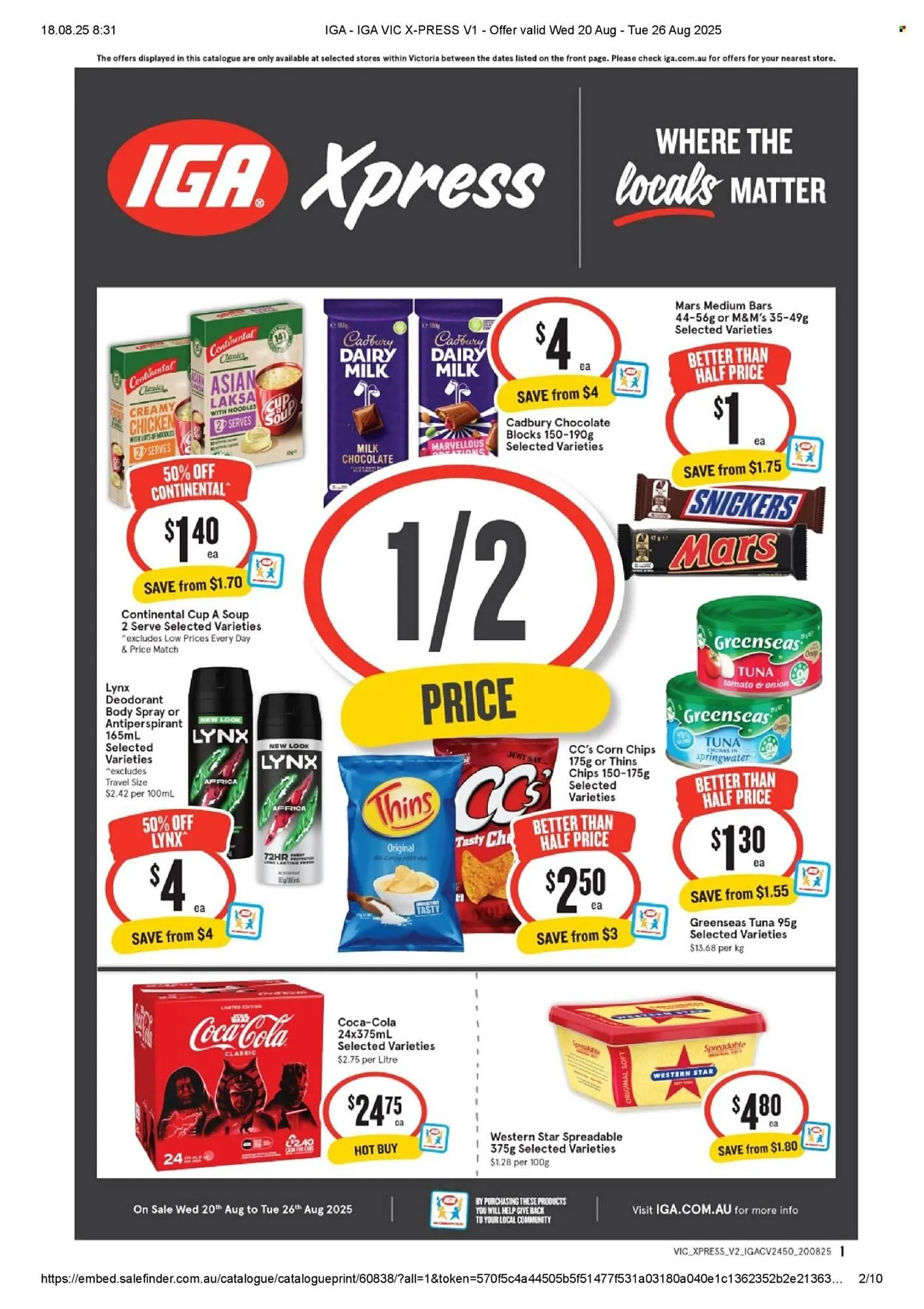 IGA Xpress catalogue - Catalogue valid from 20 August to 26 August 2025 - page 1
