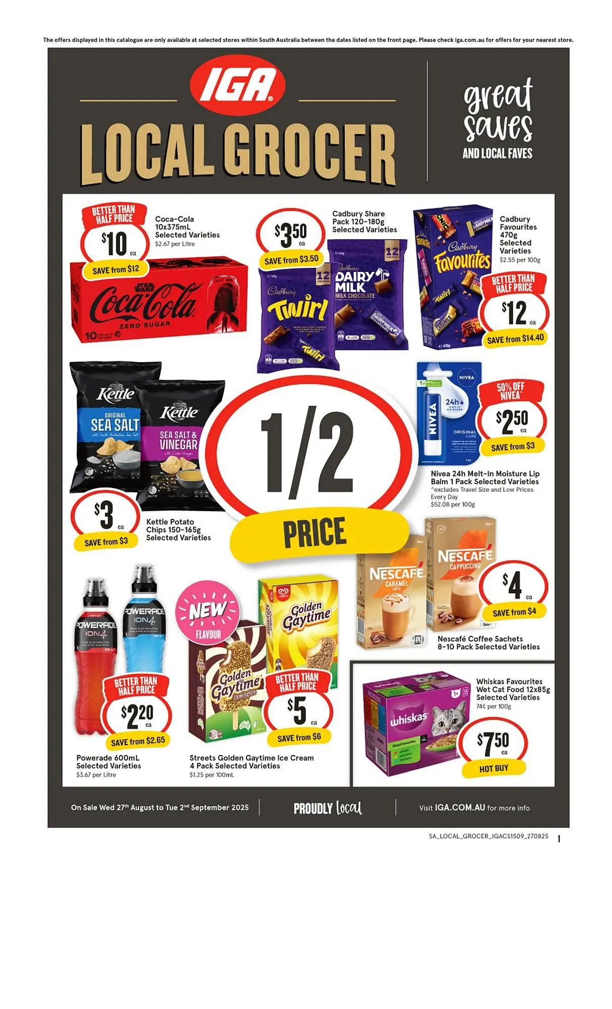 IGA catalogue - Catalogue valid from 27 August to 2 September 2025 - page 1