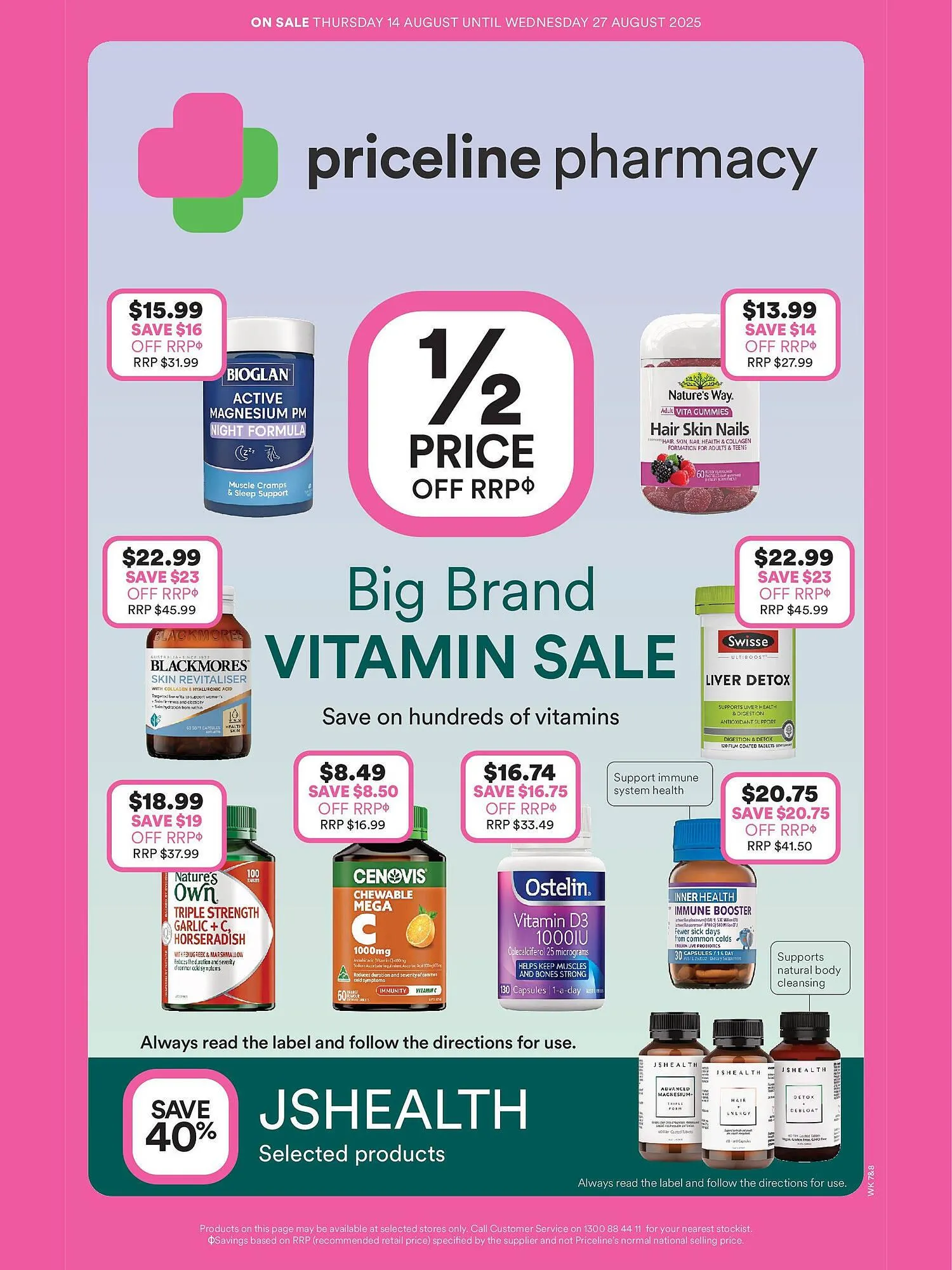Priceline catalogue - Catalogue valid from 14 August to 27 August 2025 - page 1