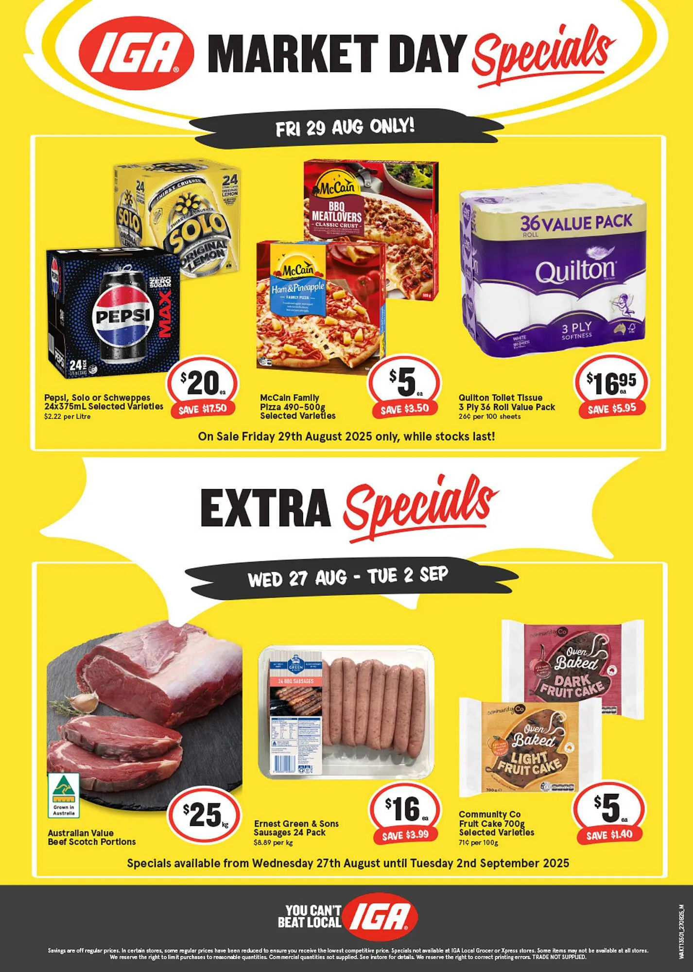 IGA catalogue - Catalogue valid from 27 August to 2 September 2025 - page 1