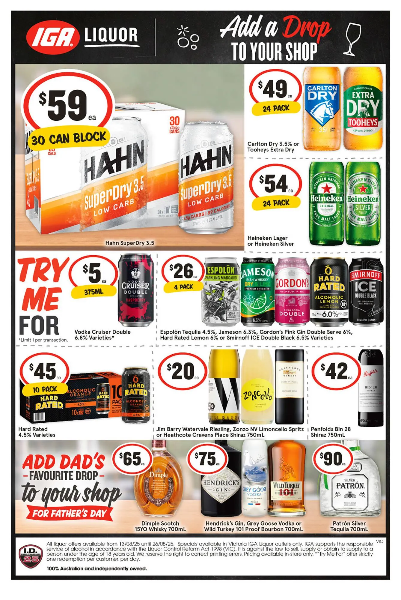 IGA Liquor catalogue - Catalogue valid from 20 August to 26 August 2025 - page 1