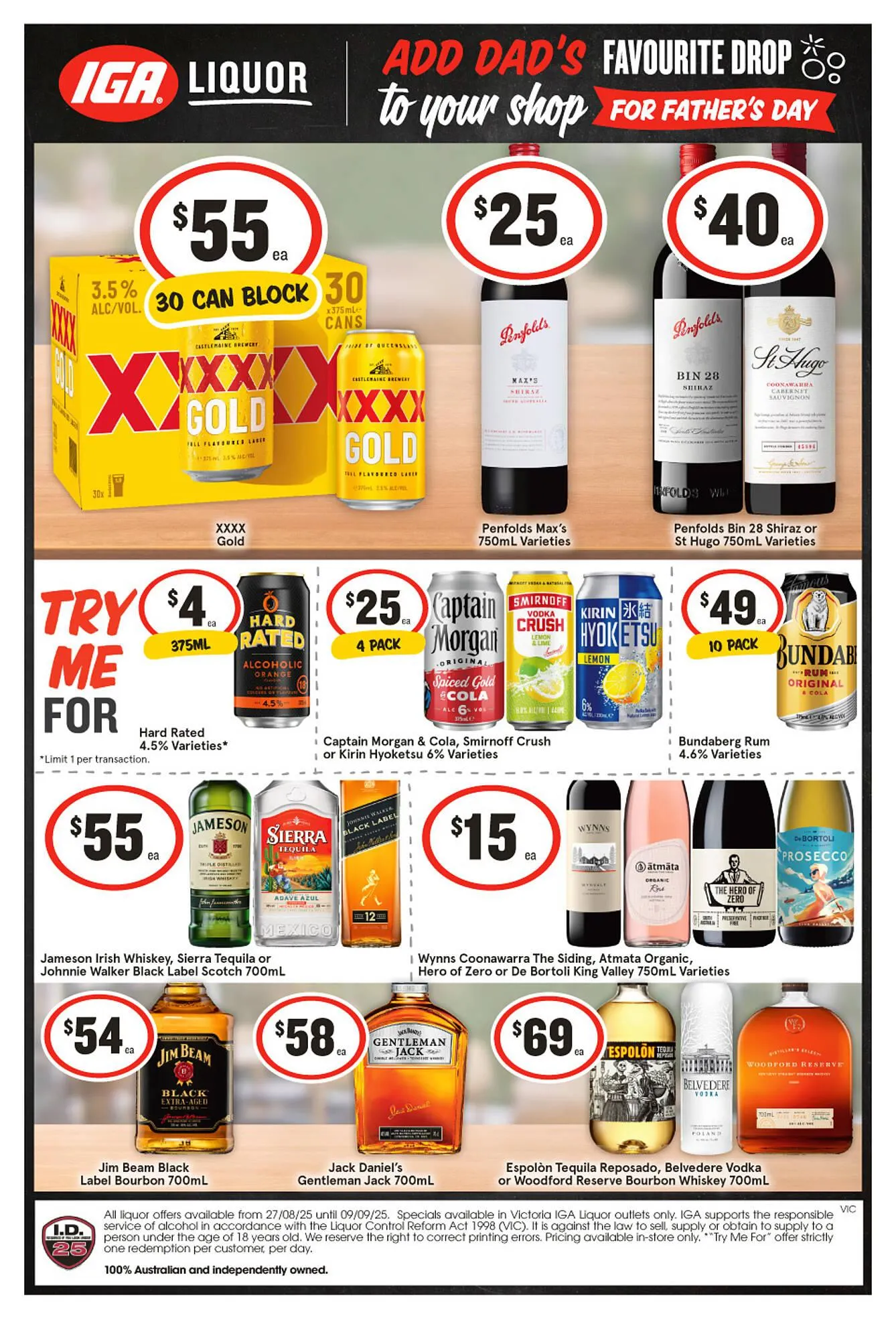 IGA Liquor catalogue - Catalogue valid from 27 August to 2 September 2025 - page 1