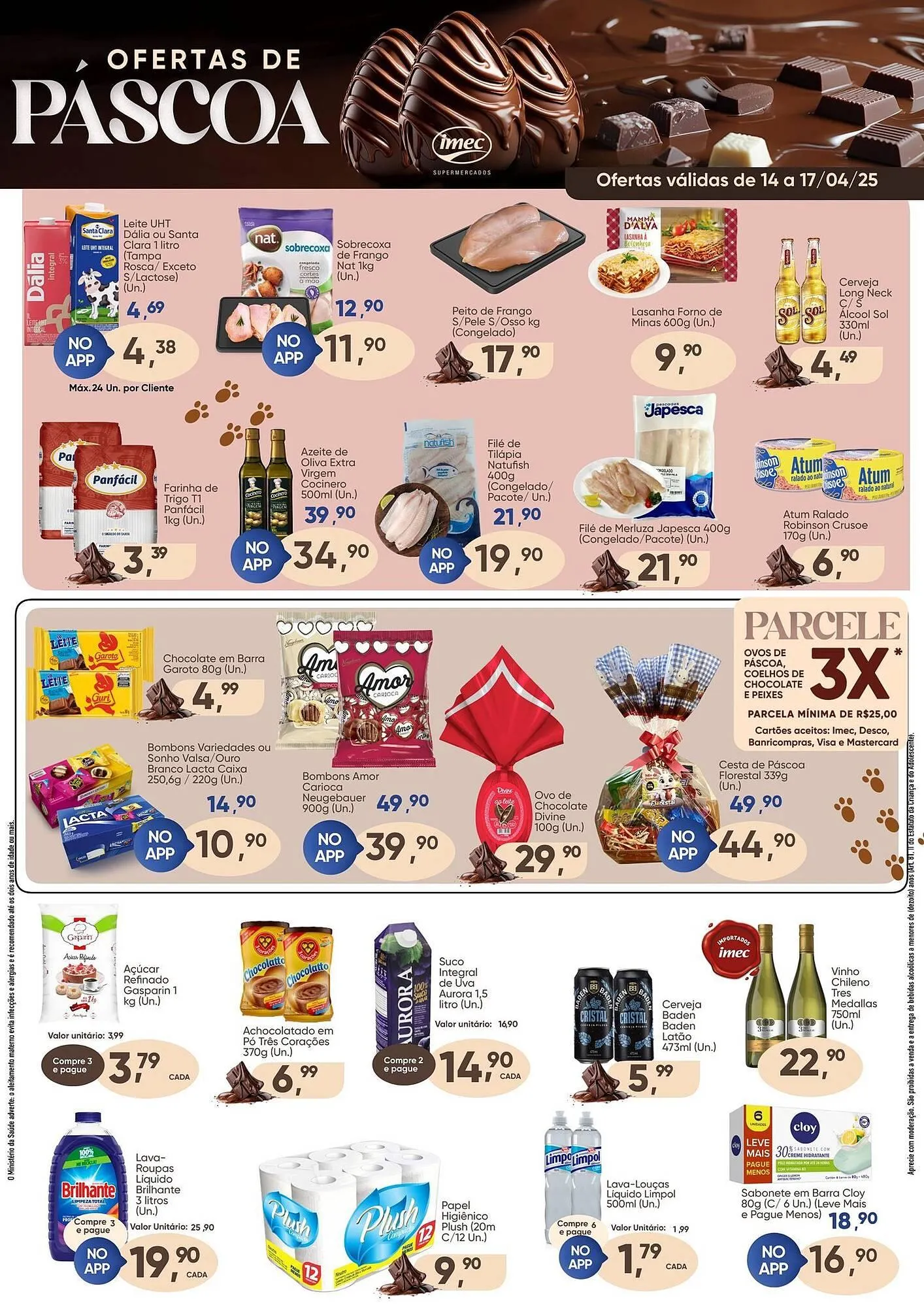 Encarte de Catálogo Imec Supermercados 14 de abril até 17 de abril 2025 - Pagina 1