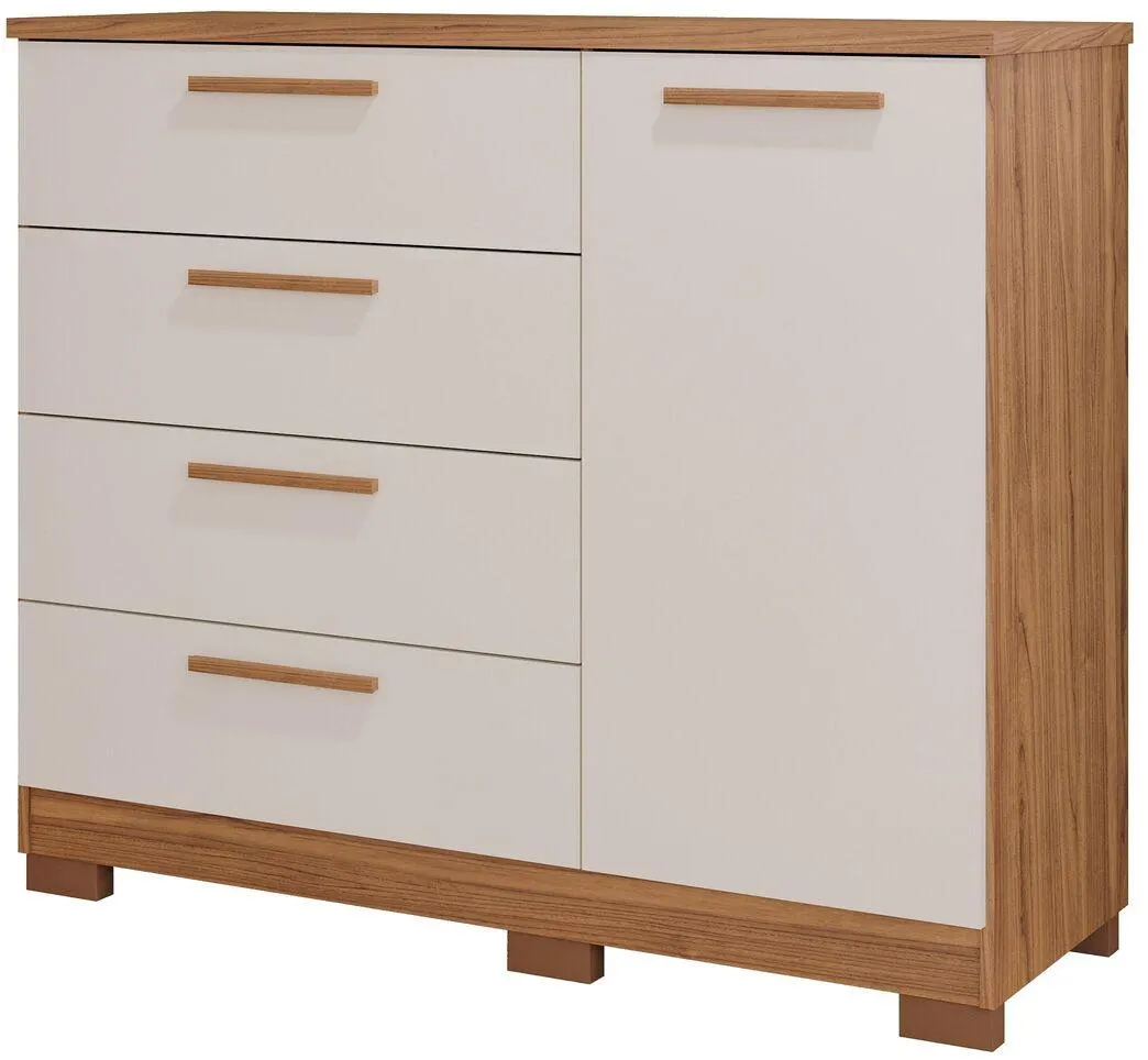 Cômoda Vitória 110x121cm 4 Gavetas e 1 Porta (19305)
