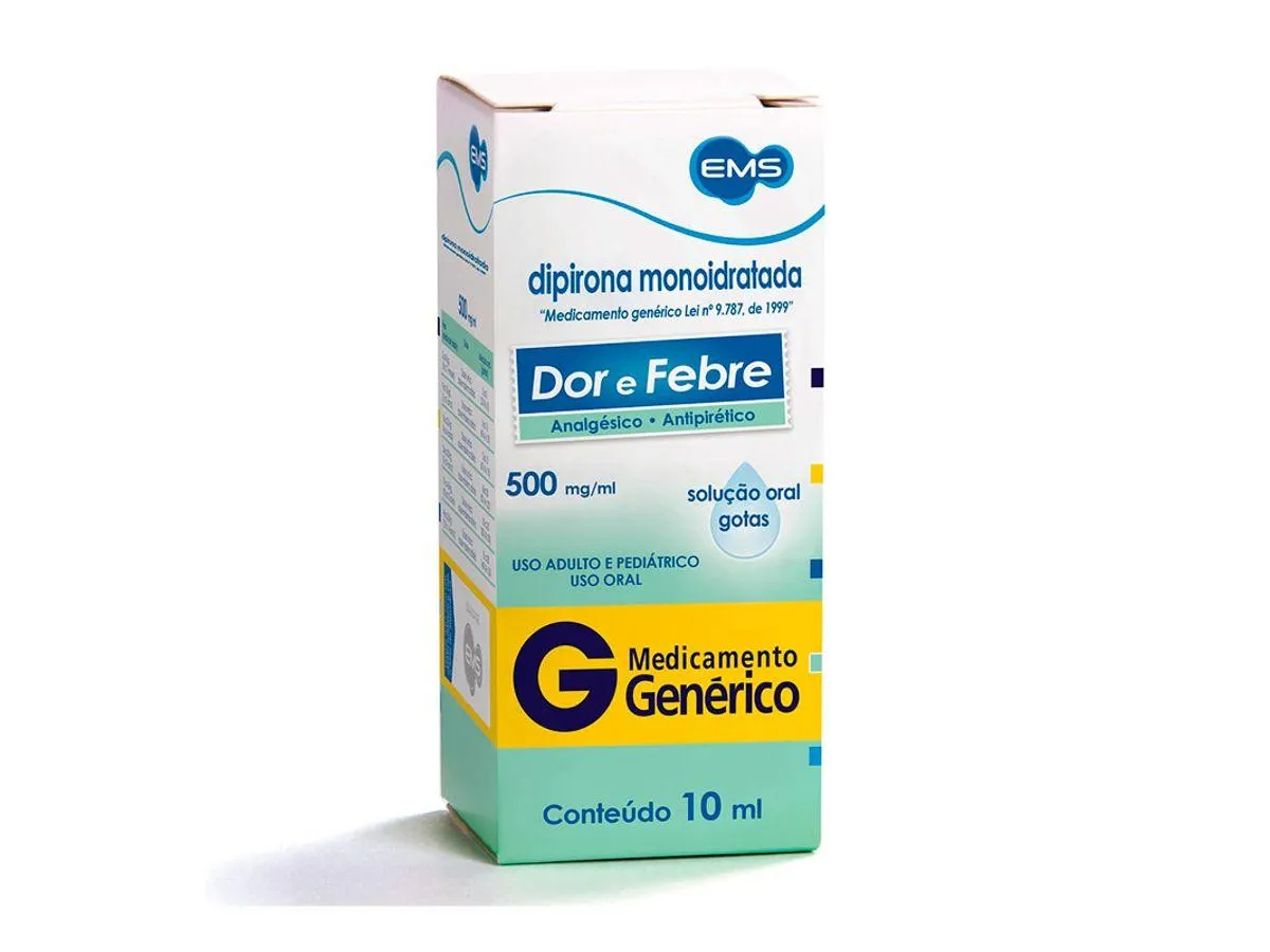 Dipirona Monoidratada 500mg/ml EMS Solução Gotas 10ml