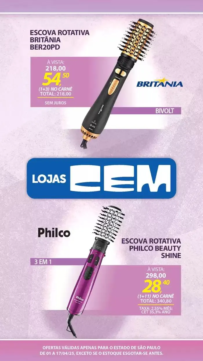 Encarte de Encarte Lojas Cem 3 de abril até 17 de abril 2025 - Pagina 132