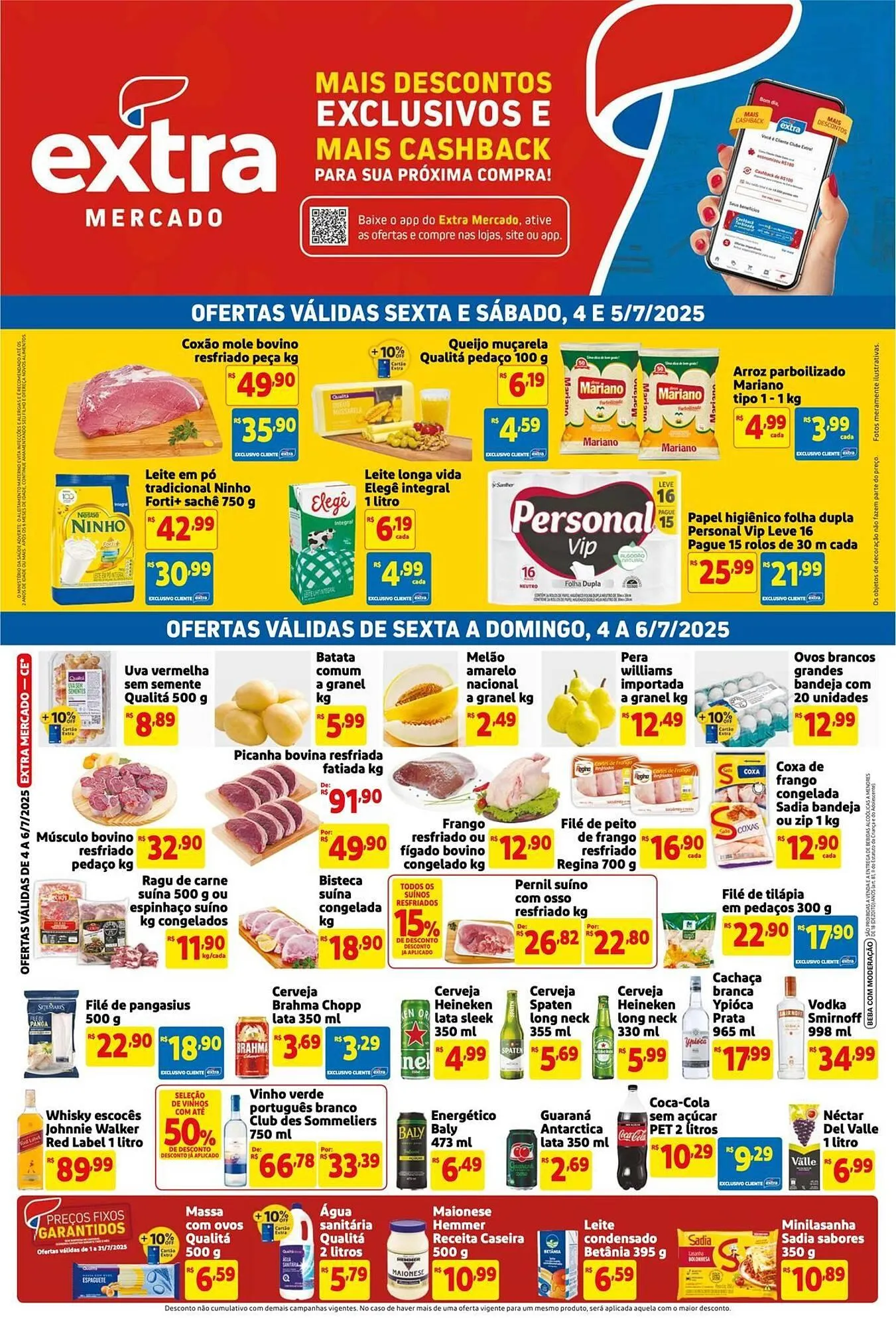 Encarte de Catálogo Mercado Extra 4 de julho até 6 de julho 2025 - Pagina 1