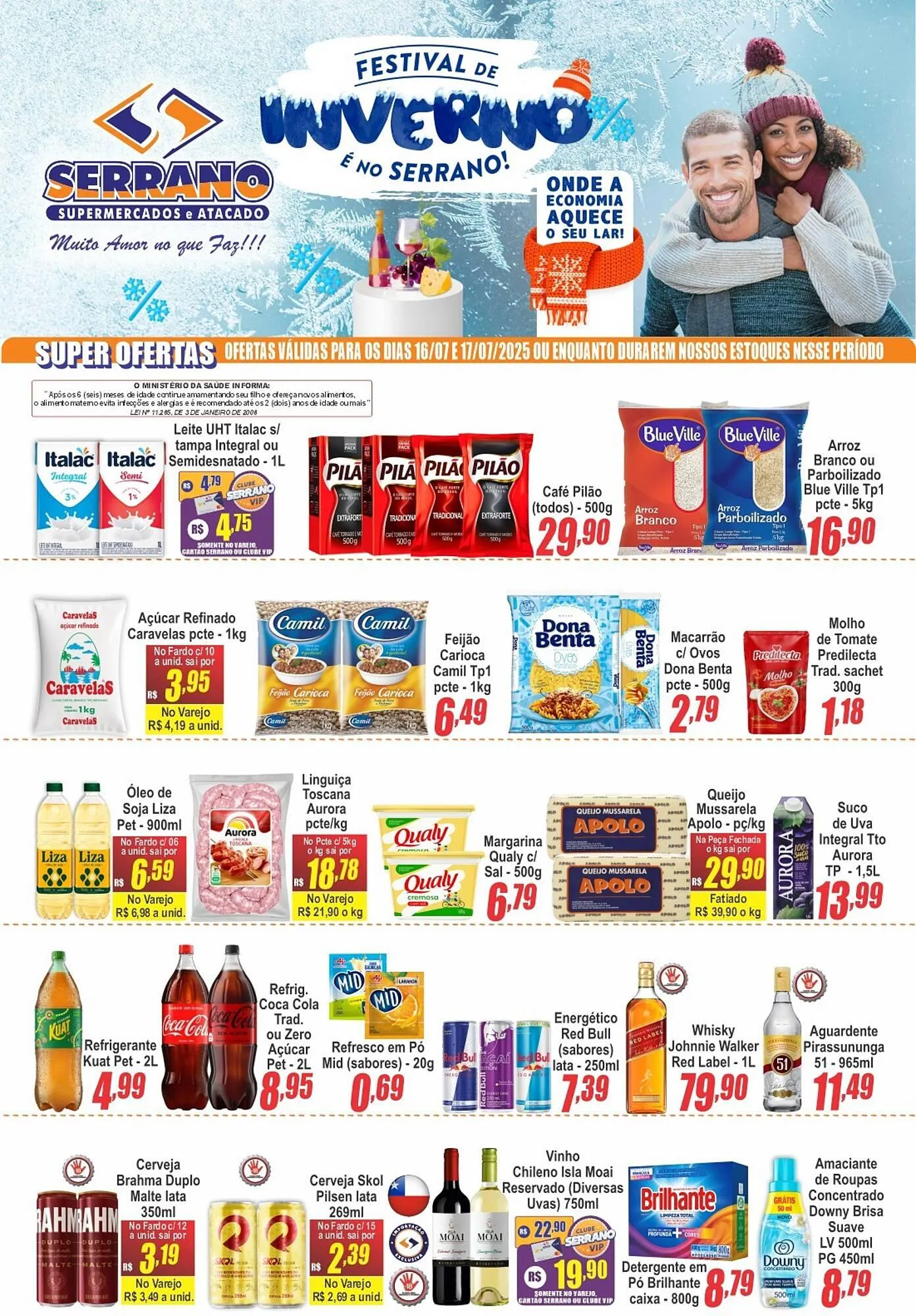 Encarte de Catálogo Serrano Supermercado 16 de julho até 17 de julho 2025 - Pagina 1