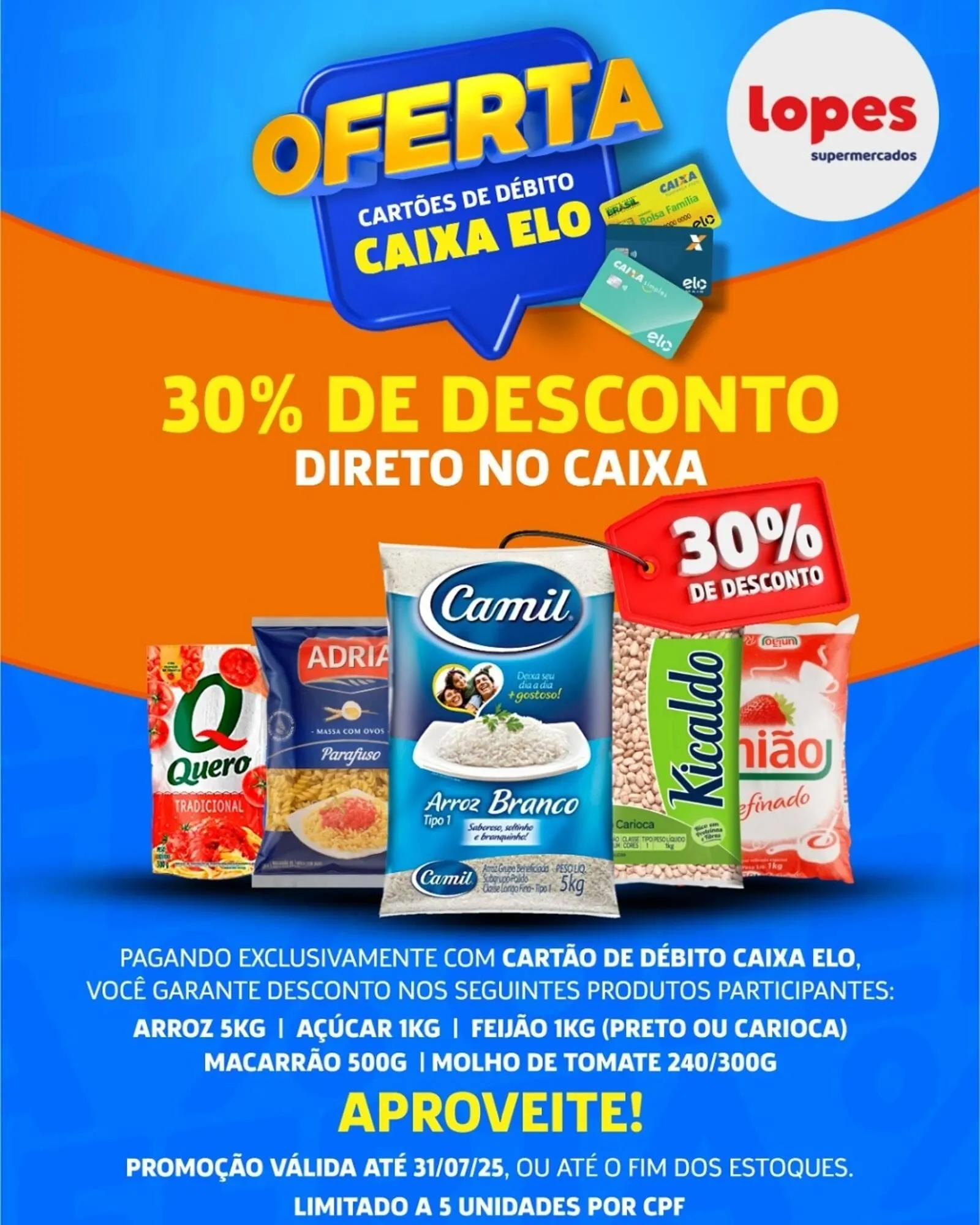 Encarte de Catálogo Lopes Supermercados 11 de julho até 31 de julho 2025 - Pagina 1