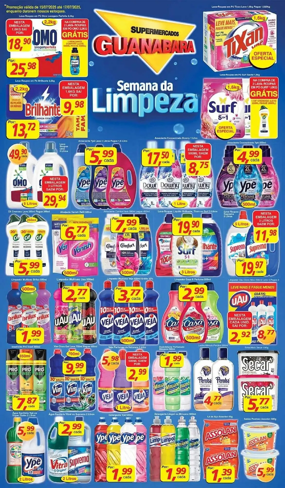 Encarte de Catálogo Supermercados Guanabara 15 de julho até 18 de julho 2025 - Pagina 1
