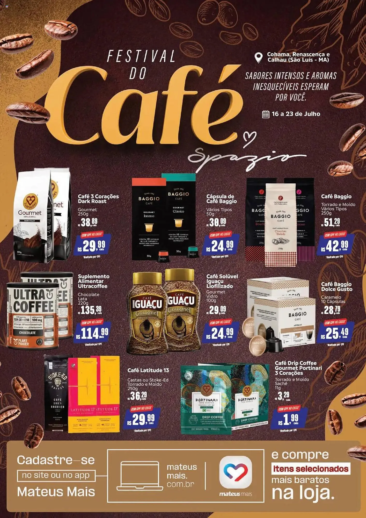 Encarte de Catálogo Supermercados Mateus 16 de julho até 23 de julho 2025 - Pagina 1