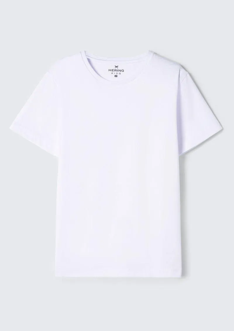 Camiseta Básica Infantil Menino Manga Curta Slim Tam 1 A 16 - Branco