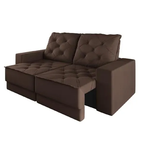 Sofá Retrátil e Reclinável 3 Lugares 1,80m Verona Suede Marrom Mamflex