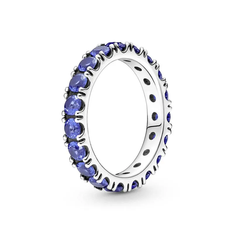 Anel Eternity Brilhante Azul