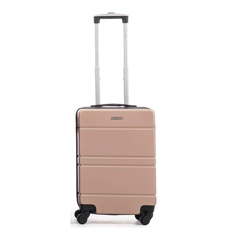 Mala Viagem Bordo Focco 20" Rodinhas 360º 10kg Alça Telescópica Abs Champanhe LM1283 - honeyhome