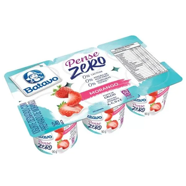 Iogurte Batavo Pense 0 Morango 540g