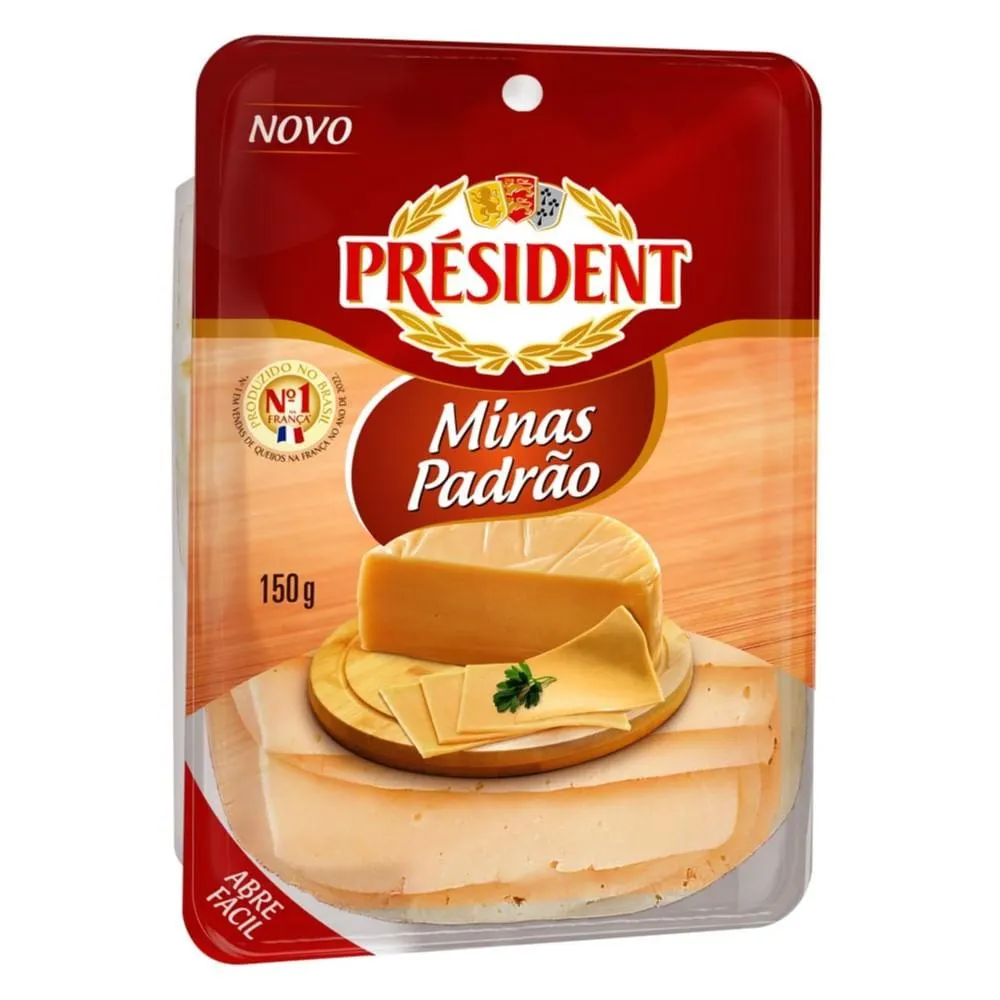 Queijo Minas Padrão Président Fatiado 150g