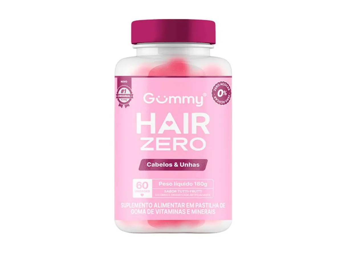Suplemento Alimentar Gummy Hair Zero Cabelos & Unhas Sabor Tutti-Frutti 60 Gomas