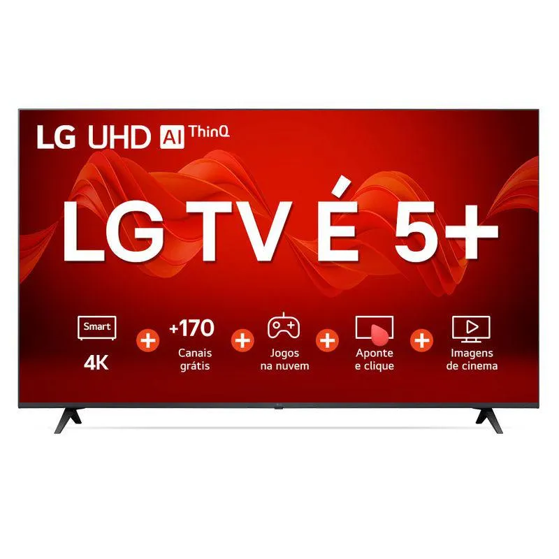Smart TV 55” 4K LG UR8750 com Thinq AI, Alexa, Otimizador de Jogo