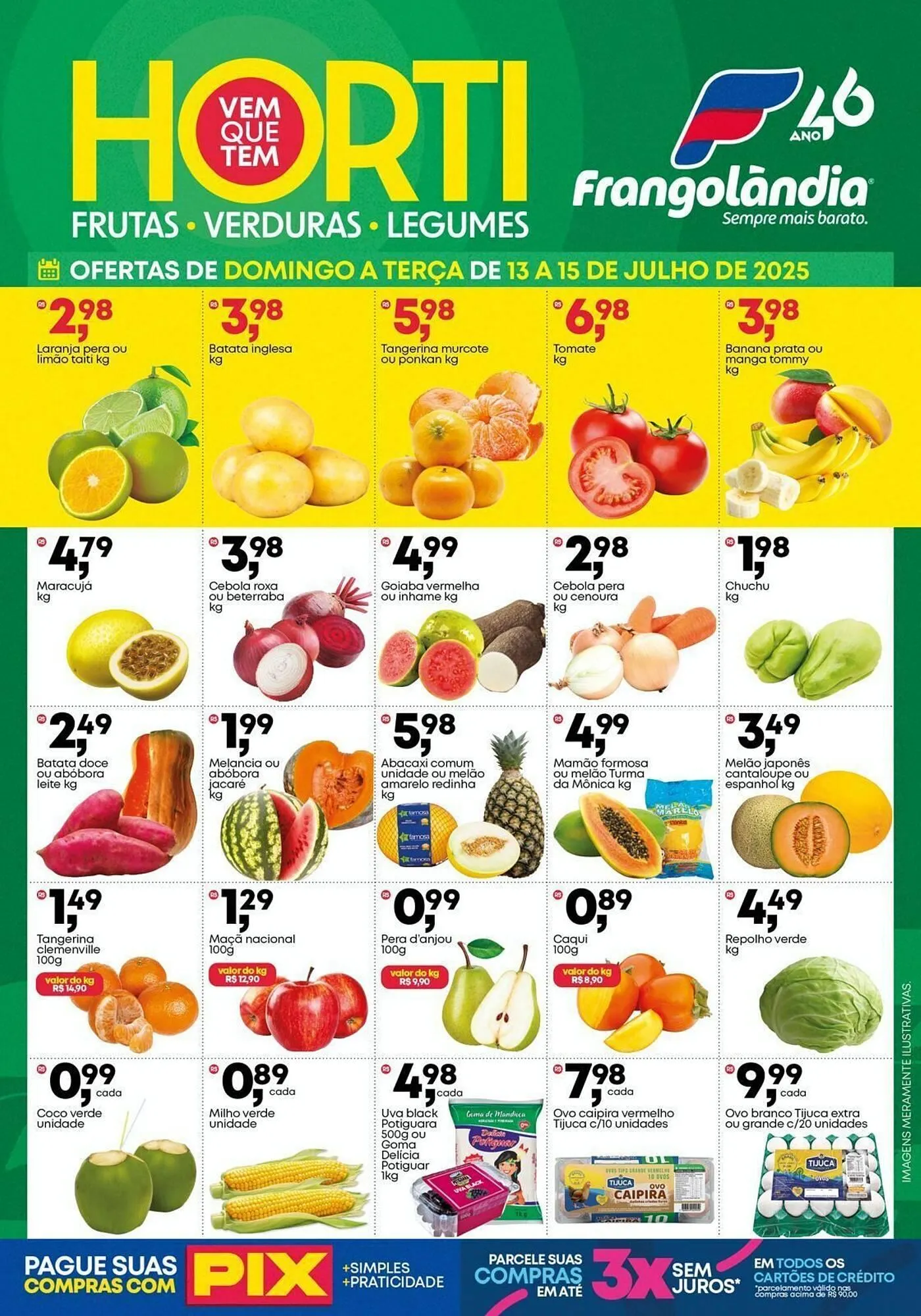 Encarte de Ofertas Frangolândia 13 de julho até 15 de julho 2025 - Pagina 1