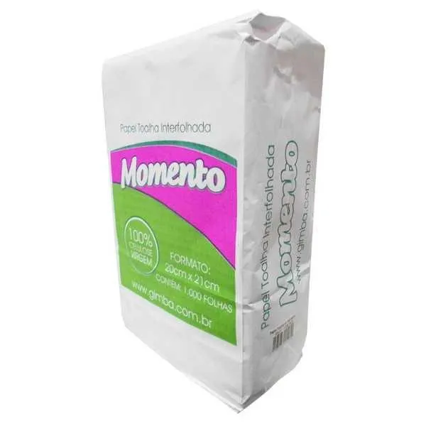 Papel Toalha Interfolha 2 Dobras 20x21cm PT 1000 FL Momento